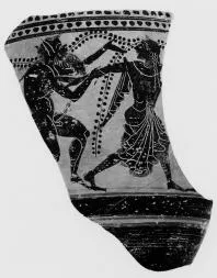 LEKYTHOS, FRAGMENT (ATHENIAN, BLACK-FIGURE)
