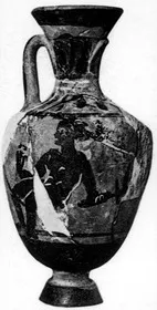 AMPHORA, MINIATURE PANATHENAIC (ATHENIAN, BLACK-FIGURE)