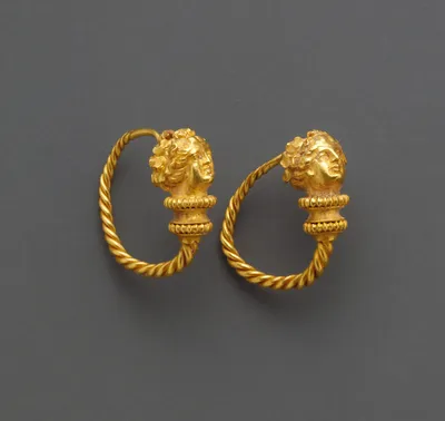 Earring with Head of Maenad