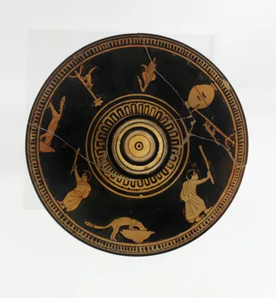 Deckel einer Büchse [Komm.: Korrespondenz E. Zweierlein vom 23.3.74.] (Deckel, Mäuse, Deckel einer attischen Büchse)