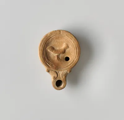 Terracotta oil lamp