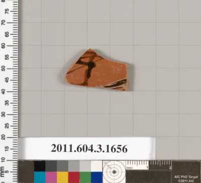 Terracotta fragment of a kylix: Band cup (drinking cup)