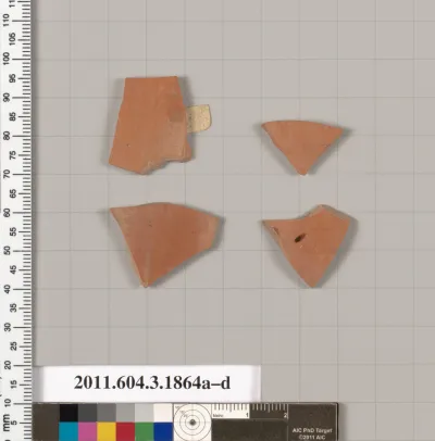 Terracotta fragments of kylikes: Band or lip cups (drinking cups)