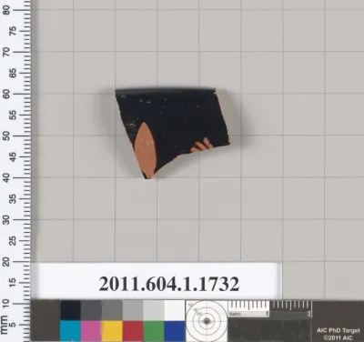 Terracotta rim fragment of a kylix (drinking cup)