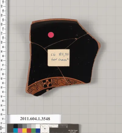 Terracotta rim fragment of a kylix (drinking cup)