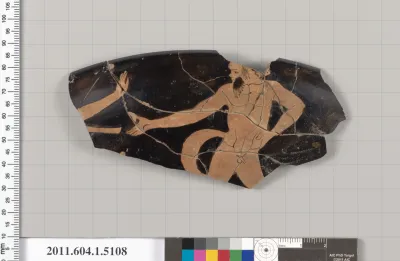 Terracotta rim fragment of a kylix (drinking cup)