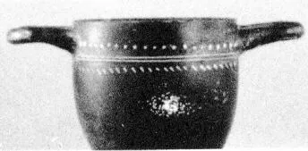 SKYPHOS (SOUTH ITALIAN, GNATHIAN, BLACK GLAZE)