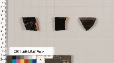 Terracotta rim fragments of kylikes (drinking cups)