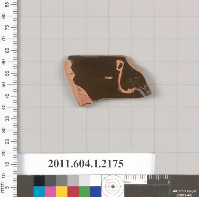 Terracotta rim fragment of a kylix (drinking cup)