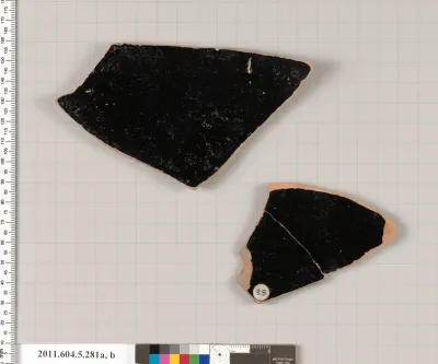 Terracotta fragments of a kylix (drinking cup)