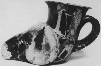 FIGURE VASE (ATHENIAN, RED-FIGURE)
