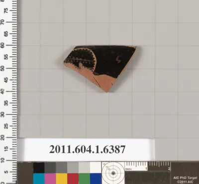 Terracotta rim fragment of a kylix (drinking cup)