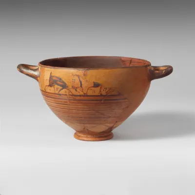Terracotta skyphos (deep drinking cup)