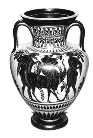 AMPHORA, NECK (ATHENIAN, BLACK-FIGURE)