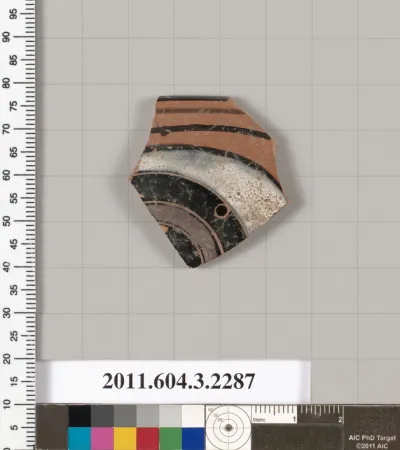 Terracotta rim fragment of a kylix: eye-cup (drinking cup)