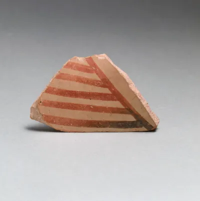 Terracotta sherd with linear decoration