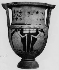 KRATER, COLUMN (SOUTH ITALIAN, APULIAN, RED-FIGURE)