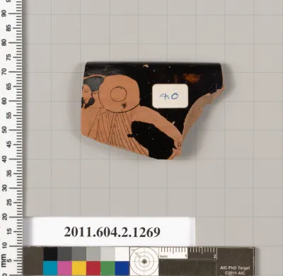 Terracotta rim fragment of a skyphos (deep drinking cup)