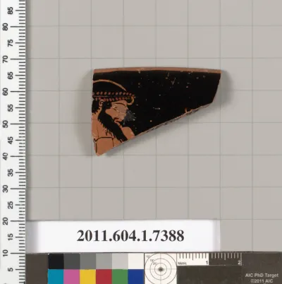 Terracotta rim fragment of a kylix (drinking cup)