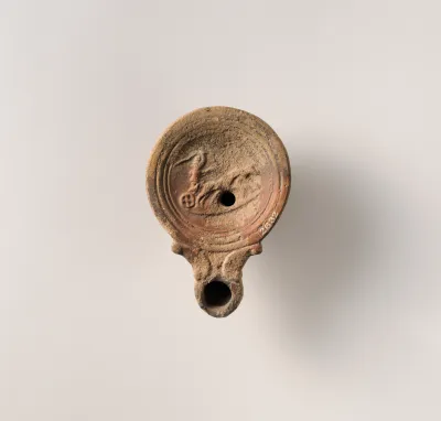Terracotta oil lamp