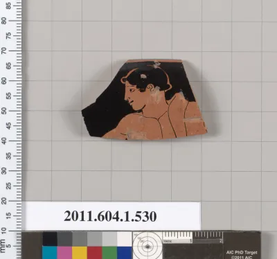 Terracotta rim fragment of a kylix (drinking cup)