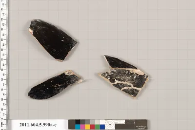 Terracotta fragments of kylikes (drinking cups)