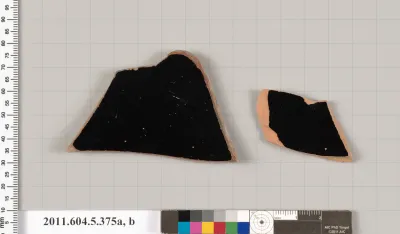 Terracotta fragments of kylikes (drinking cups)