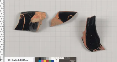Terracotta fragments of kylikes (drinking cups)