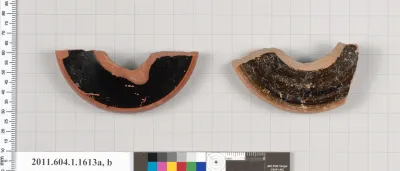 Terracotta fragments of kylikes (drinking cups)