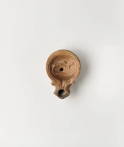 Terracotta oil lamp
