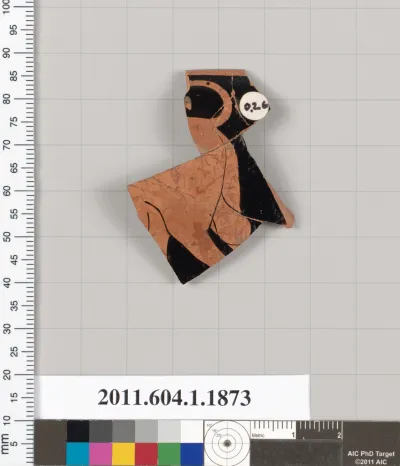 Terracotta rim fragment of a kylix (drinking cup)