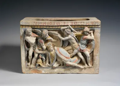 Terracotta cinerary urn