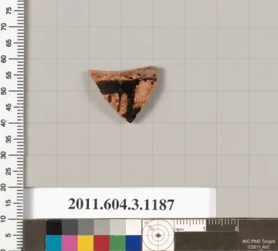 Terracotta fragment of a mastoid (drinking cup with narrow base)