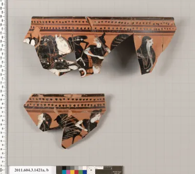 Terracotta rim fragments of a skyphos (deep drinking cup)