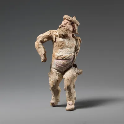 Terracotta statuette of a satyr