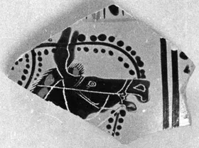 OINOCHOE, FRAGMENT (ATHENIAN, BLACK-FIGURE)