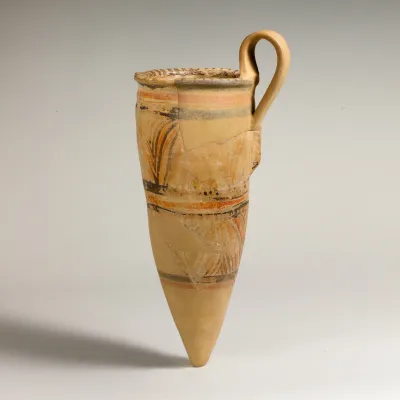 Terracotta conical rhyton (ritual vessel)