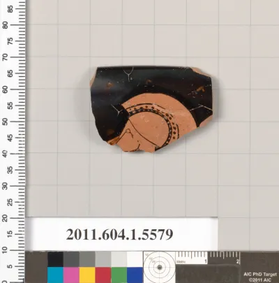 Terracotta rim fragment of a kylix (drinking cup)