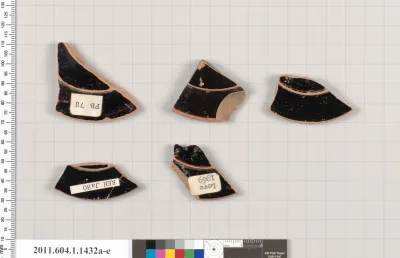 Terracotta fragments of kylikes (drinking cups)