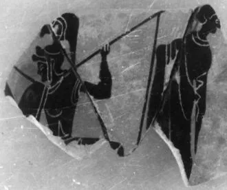 LEKYTHOS, FRAGMENT (ATHENIAN, BLACK-FIGURE)