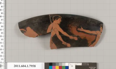 Terracotta rim fragment of a kylix (drinking cup)