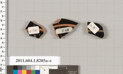 Terracotta fragments of kylikes (drinking cups)