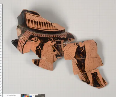 Terracotta fragment of a column-krater (bowl for mixing wine and water)