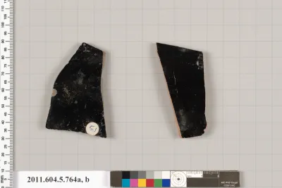 Terracotta fragments of kylikes (drinking cups)