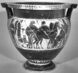 KRATER, COLUMN (ATHENIAN, BLACK-FIGURE)