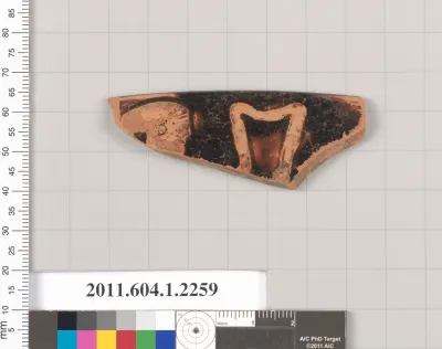 Terracotta rim fragment of a kylix (drinking cup)