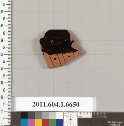 Terracotta rim fragment of a kylix (drinking cup)