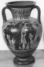 AMPHORA, NECK (ATHENIAN, BLACK-FIGURE)