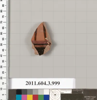 Terracotta fragment of a lekanis lid (covered dish)