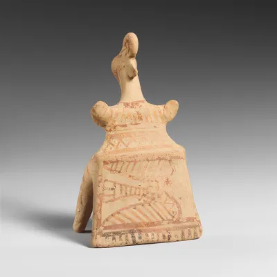 Terracotta statuette of a seated woman